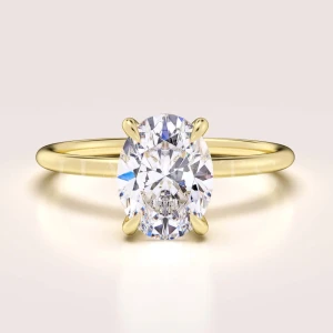 Bague de fiançailles en 24h avec moissanite ovale – Solitaire Forever en or 14k