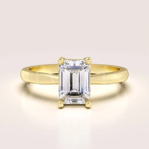 Bague de fiançailles avec moissanite en 24h taille émeraude – Rapture en or 14k