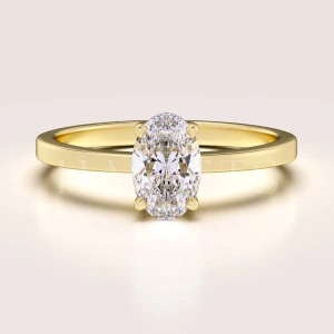 Bague de fiançailles en 24h avec moissanite ovale – Astra en or 14k