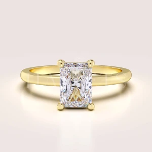 Bague de fiançailles en 24h avec moissanite taille radiant – Solitaire : Verity en or 14k