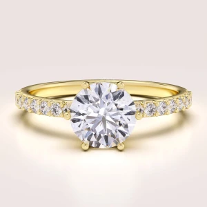 Bague de fiançailles en 24h avec moissanite de 1,5 ct – Halo : Heaven en or 14k