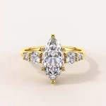 Bague de fiançailles Trinity avec diamant de laboratoire 2 ct, taille marquise – Olympia, or 585.